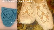Üstü Desenli Tığ Patik Modeli