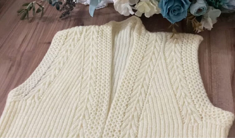 Çamdalı Yada Kaz Ayağı Şiş Yelek Modeli