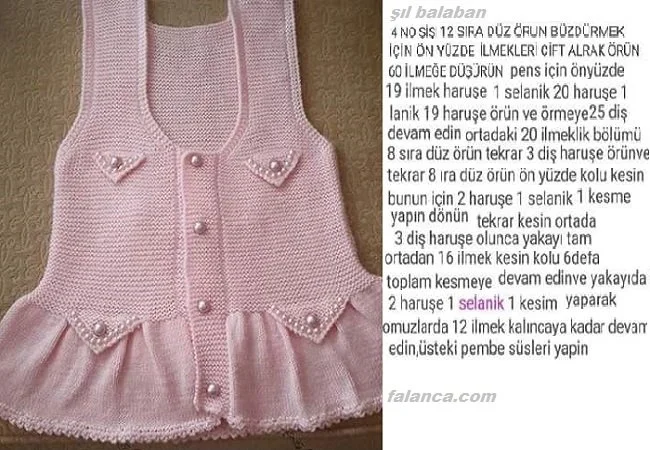 incili pembe bebek elbisesi tarifi