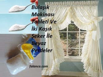 Bulaşık Makinesi Tableti Ve İki Kaşık Şeker İle Perde Temizliği