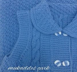 bebek yaka desenli yelek modeli 1