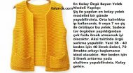 En Kolay Örgü Bayan Yelek Modeli