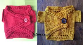 tek parca tek dugmeli bebek yelek modeli 8