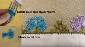 Çatalla Çiçek İğne Oyası Yapımı
