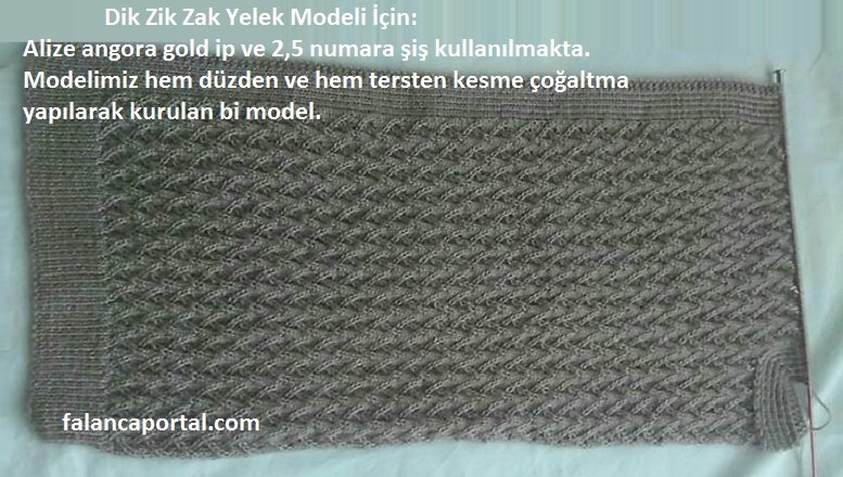 Dik Zik Zak Yelek Modeli