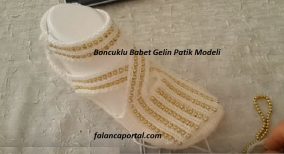 Boncuklu Babet Gelin Patik Modeli
