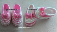 İncili Kurdeleli Bebek Patik Modeli