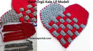 Hasır Örgü Kalp Lif Modeli