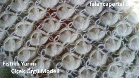 Fıstıklı Yarım Çiçek Örgü Modeli