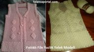 Fıstıklı File Yazlık Yelek Modeli