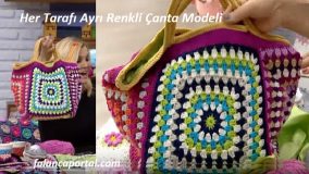 Her Tarafı Ayrı Renkli Çanta Modeli