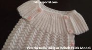 Pelerin Kollu Dikişsiz Bebek Yelek Modeli