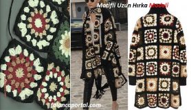 Motifli Uzun Hırka Modeli