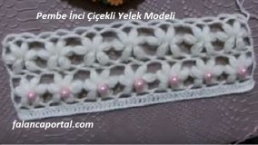 Pembe İnci Çiçekli Yelek Modeli