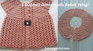 3 Düğmeli Dantel Kollu Bebek Yeleği