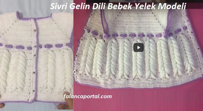 sivri gelin dili bebek yelek modeli 1