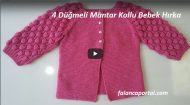 4 Düğmeli Mantar Kollu Bebek Hırka