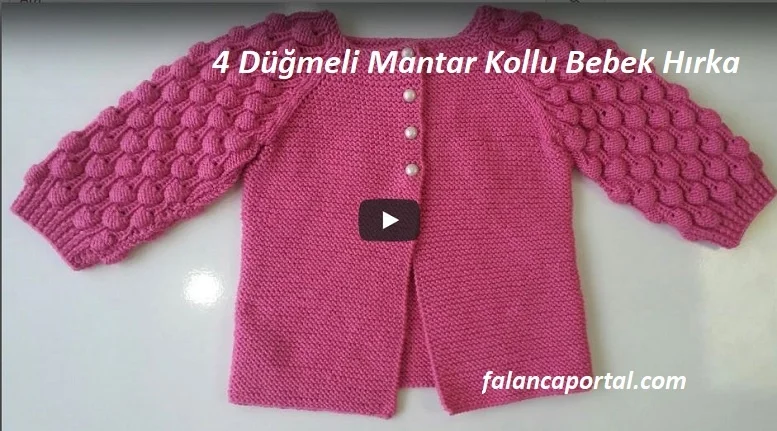 4 dugmeli mantar kollu bebek hirka 1