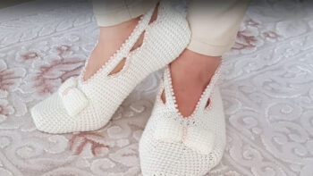 Çeyizlere Gelinlere Tunus İşi Bale Patik Modeli