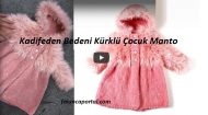 Kadifeden Bedeni Kürklü Çocuk Manto