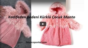 Kadifeden Bedeni Kürklü Çocuk Manto