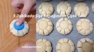 5 Dakikada Şişe Kapağından Çiçek Kurabiyesi