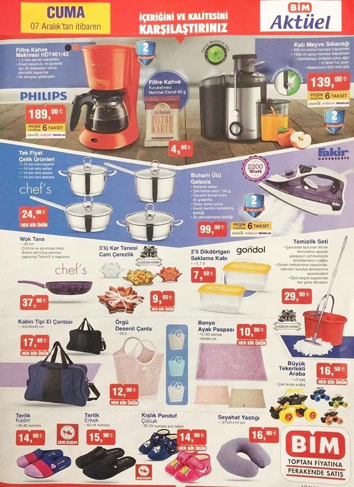 7 Aralık 2018 Bim Aktüel Ürünleri 1