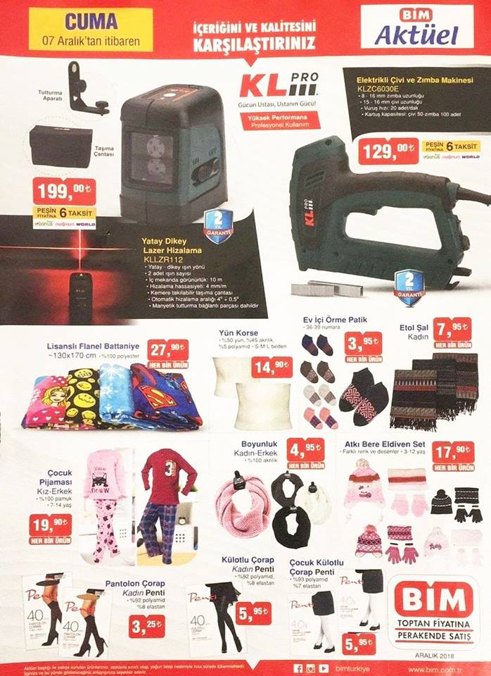 7 Aralık 2018 Bim Aktüel Ürünleri 2