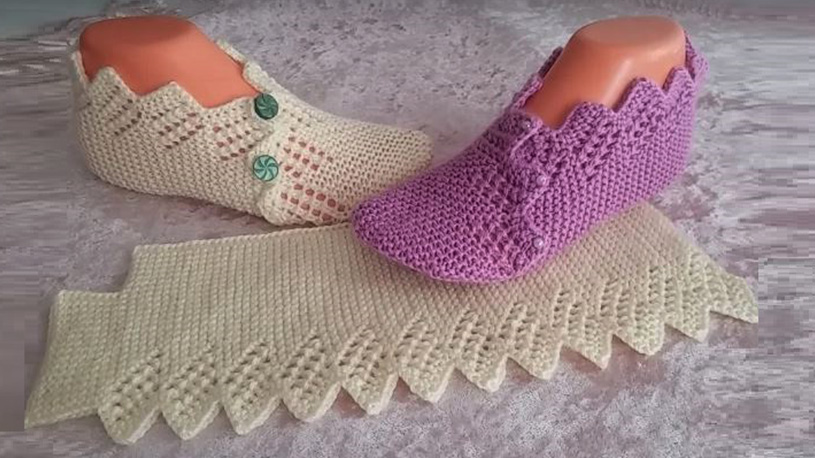 İncili Yada Düğmeli Ajurlu Müthiş Patik Modeli