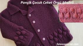 Ponçik Çocuk Ceket Örgü Modeli