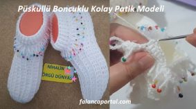 Püsküllü Boncuklu Kolay Patik Modeli