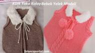 Kürk Yaka Kolay Bebek Yelek Modeli