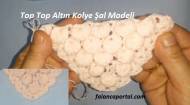 Top Top Altın Kolye Şal Modeli