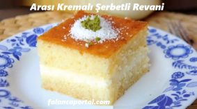 Arası Kremalı Şerbetli Revani