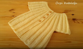 Başak Dalları Kız Bebek Çocuk Yelek Modeli