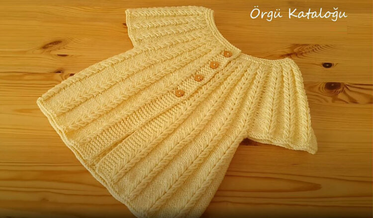 Başak Dalları Kız Bebek Çocuk Yelek Modeli