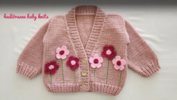 Crop Çiçek Bahçesi Bebek Hırka Modeli