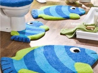 Balık desenli banyo paspas modelleri