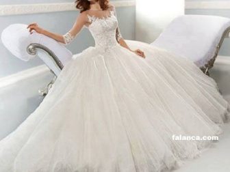 Dantel kabarık gelinlik modelleri