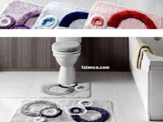 Renkli halka şeklinde banyo paspas modelleri