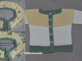 Boyundan Başlanan Erkek Bebek Hırkası Yapılışı