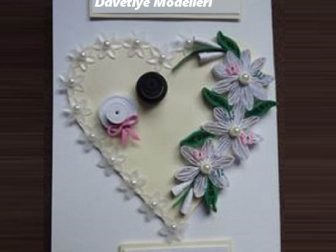 cicekli kalpli davetiye