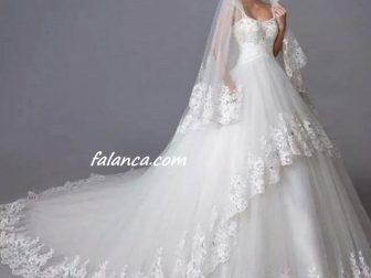 dantelli tul sade gelinlik