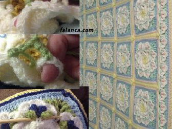 mum cicegi bebek battaniyesi 5
