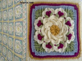 mum cicegi bebek battaniyesi 6