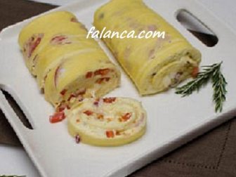 Kahvaltılık Sucuklu Rulo Omlet