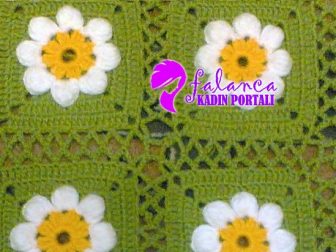 papatya motifli battaniye yapilisi 1