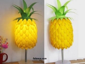 plastik kasiklardan ananas gece lambasi yapimi 1