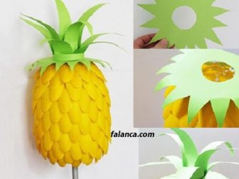 plastik kasiklardan ananas gece lambasi yapimi 2