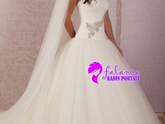 tasli kabarik gelinlik